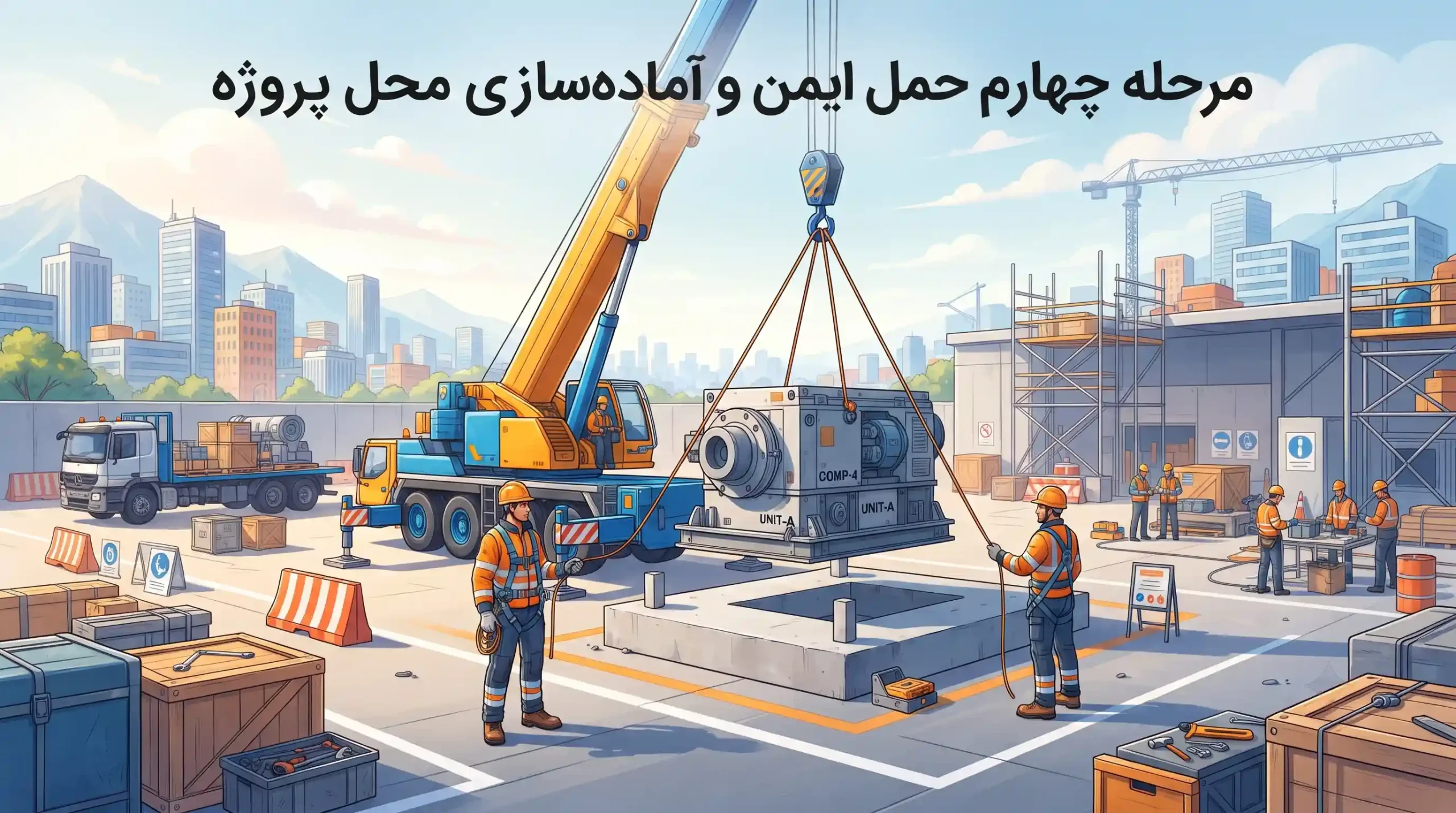🚚 مرحله چهارم حمل ایمن و آماده‌سازی محل پروژه