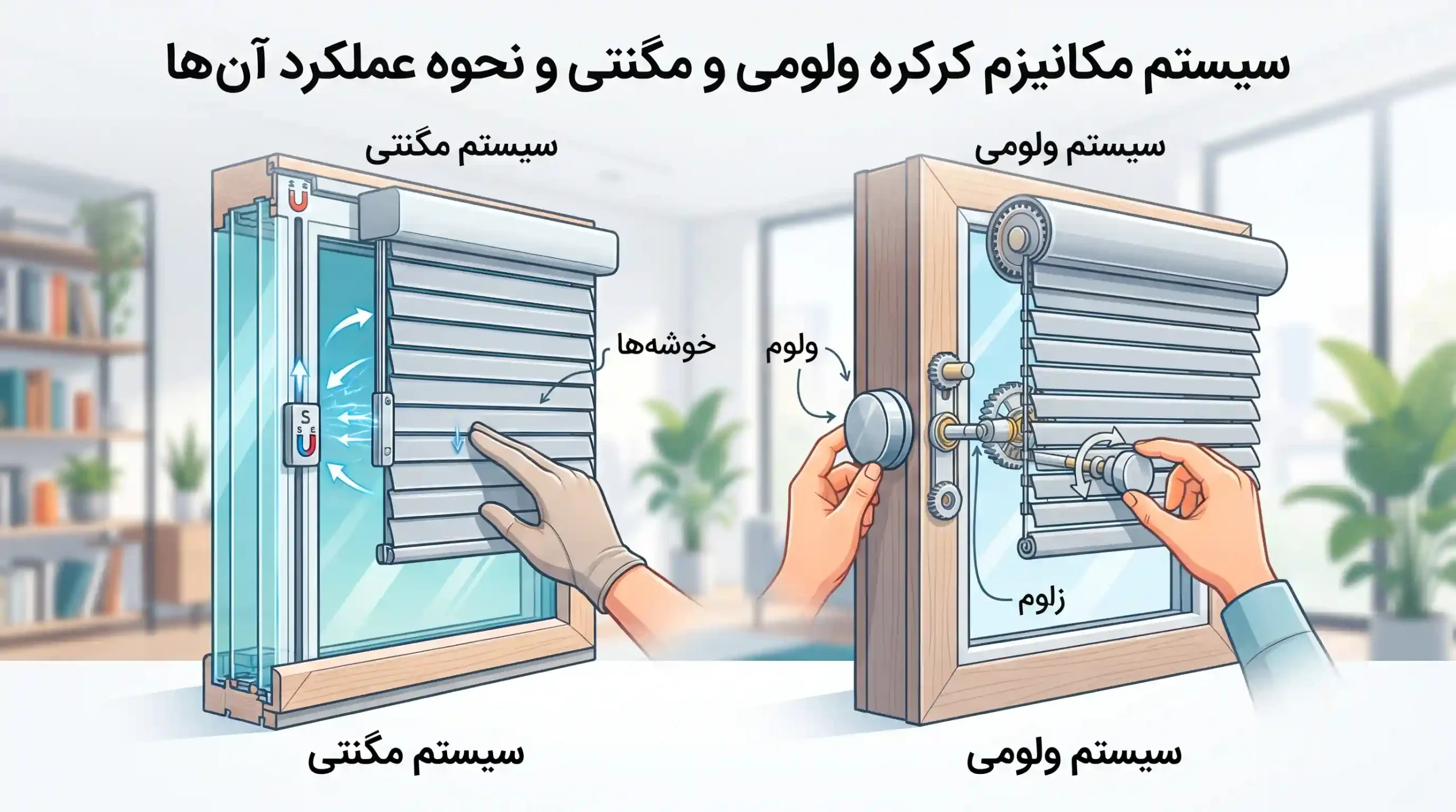 🎛️ سیستم مکانیزم کرکره ولومی و مگنتی و نحوه عملکرد آن‌ها