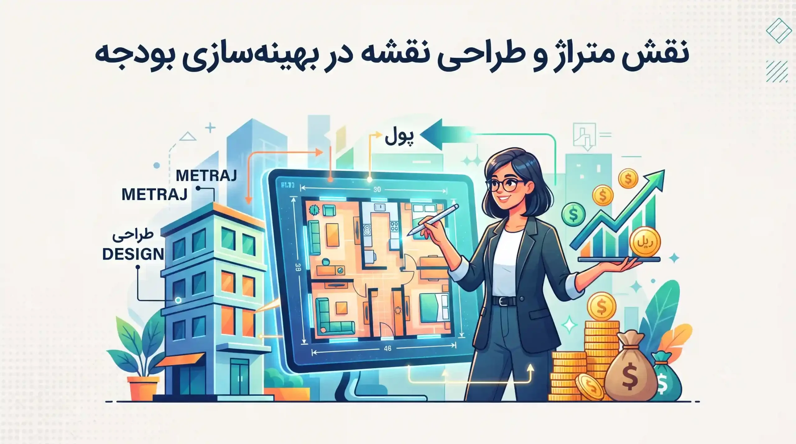 📐 نقش متراژ و طراحی نقشه در بهینه‌سازی بودجه