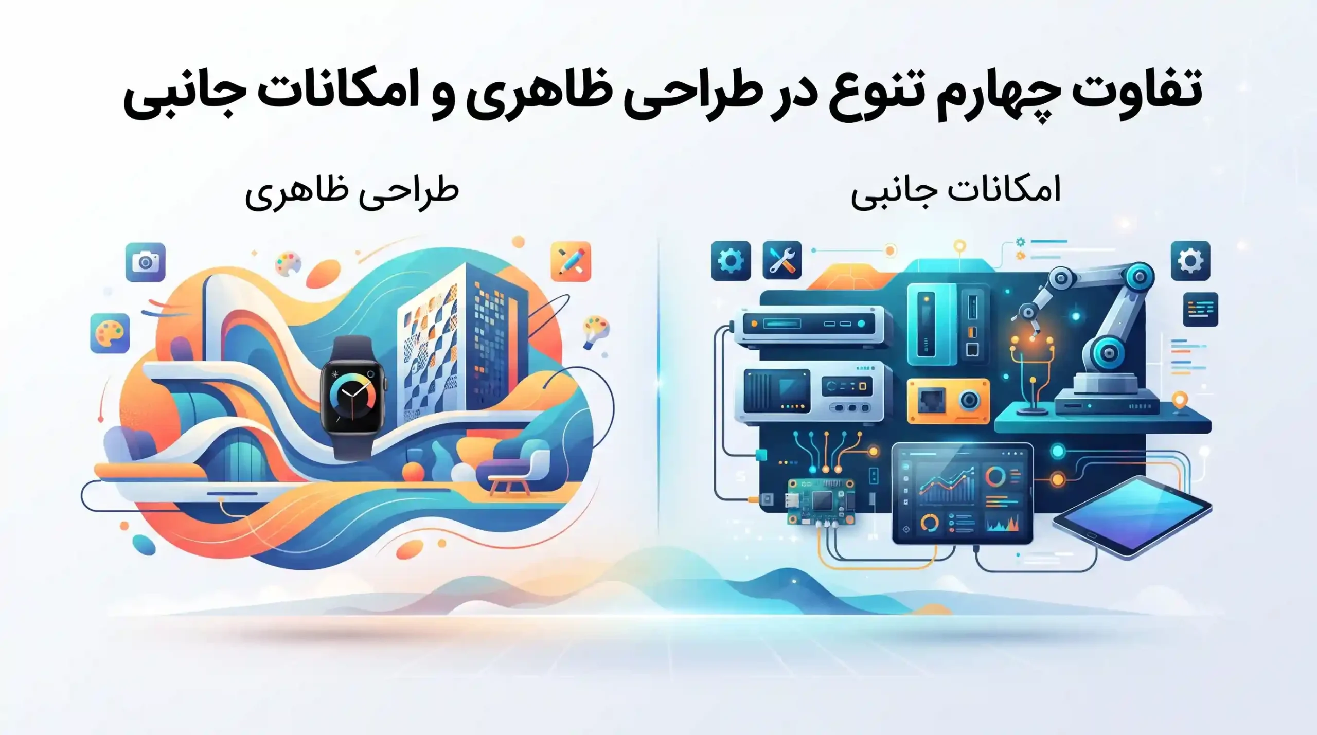 🎨 تفاوت چهارم تنوع در طراحی ظاهری و امکانات جانبی
