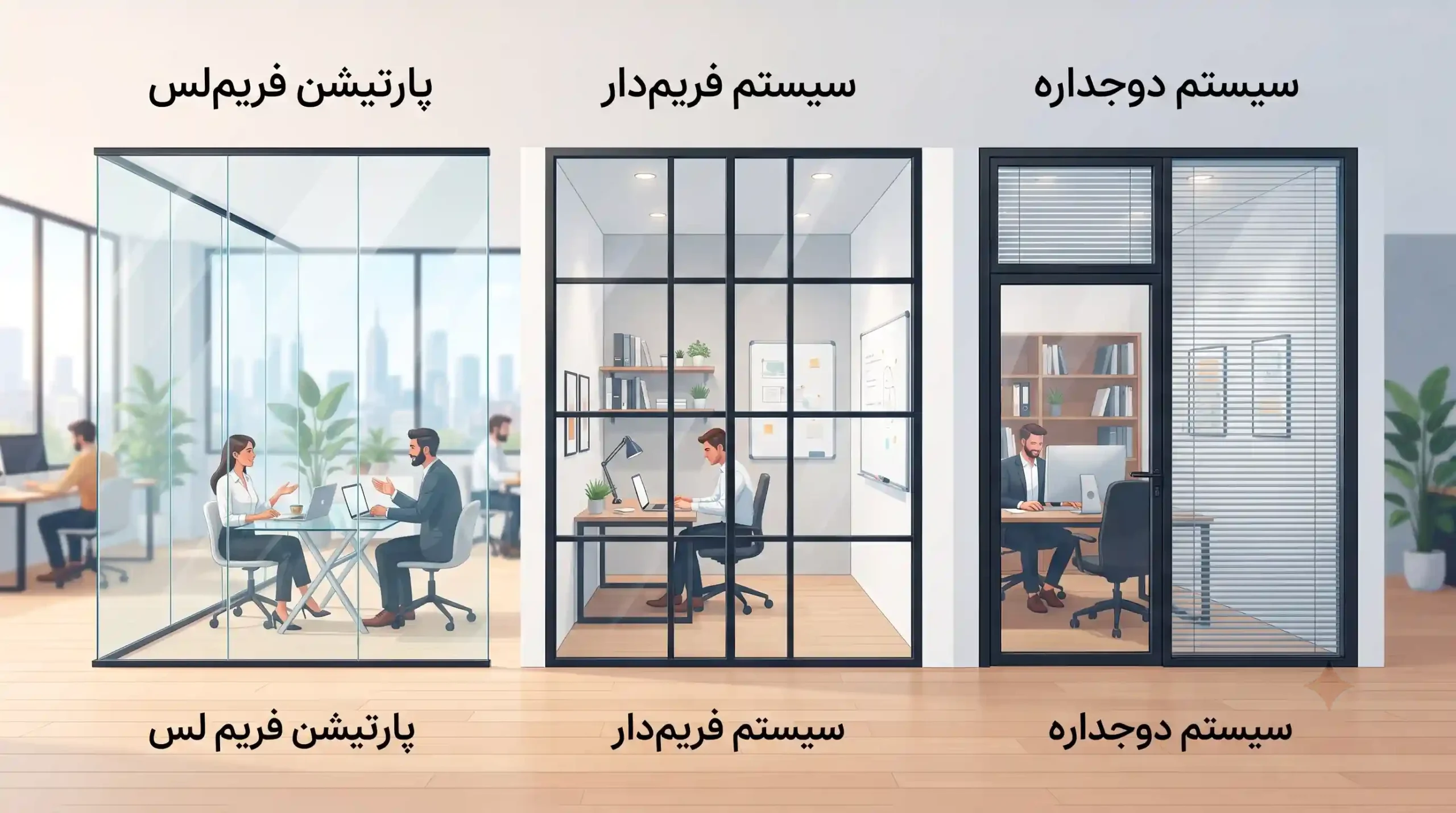 ⚙️ مقایسه پارتیشن فریم لس با سیستمهای فریمدار و دوجداره