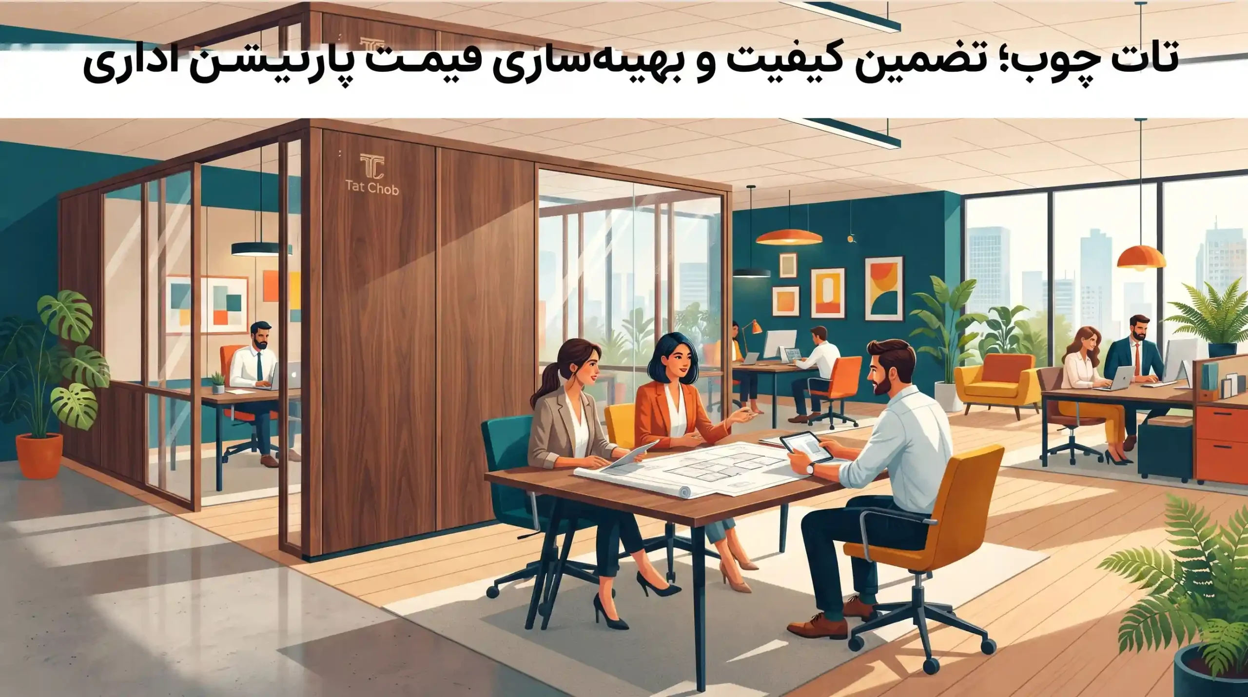 🏢 تات چوب؛ تضمین کیفیت و بهینهسازی قیمت پارتیشن اداری