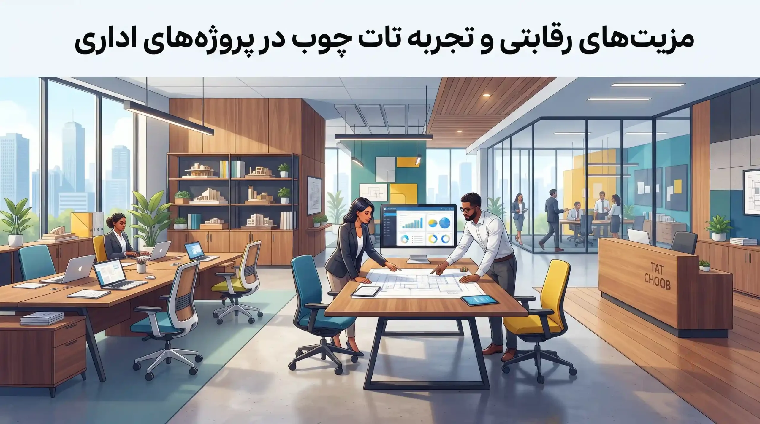 🤝 مزیتهای رقابتی و تجربه تات چوب در پروژههای اداری