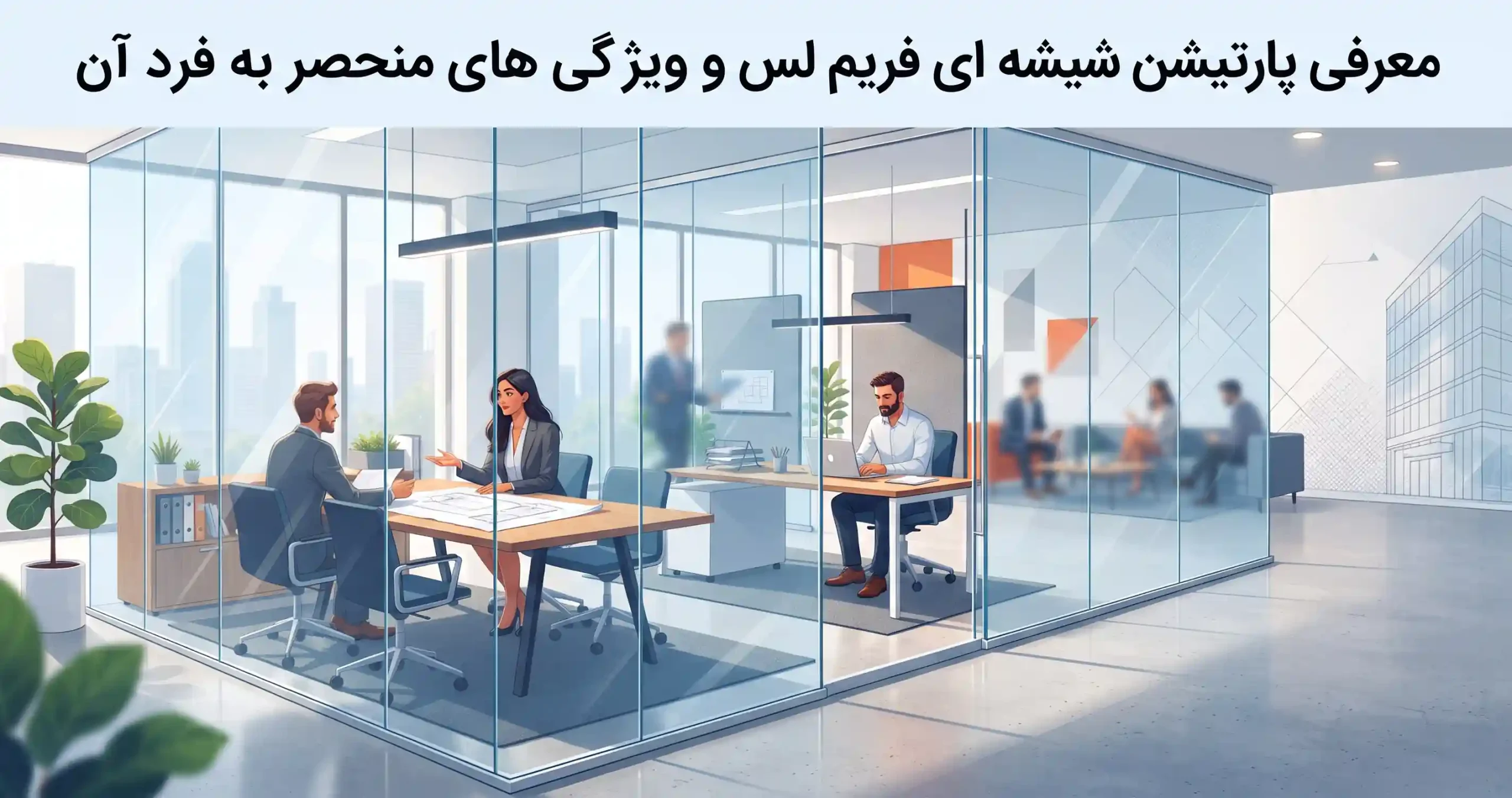 ✨ معرفی پارتیشن شیشه ای فریم لس و ویژگی های منحصر به فرد آن