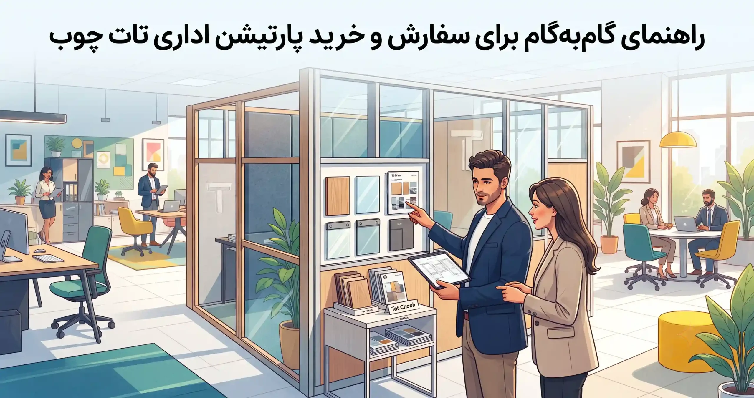 🛒 راهنمای گام‌به‌گام برای سفارش و خرید پارتیشن اداری تات چوب