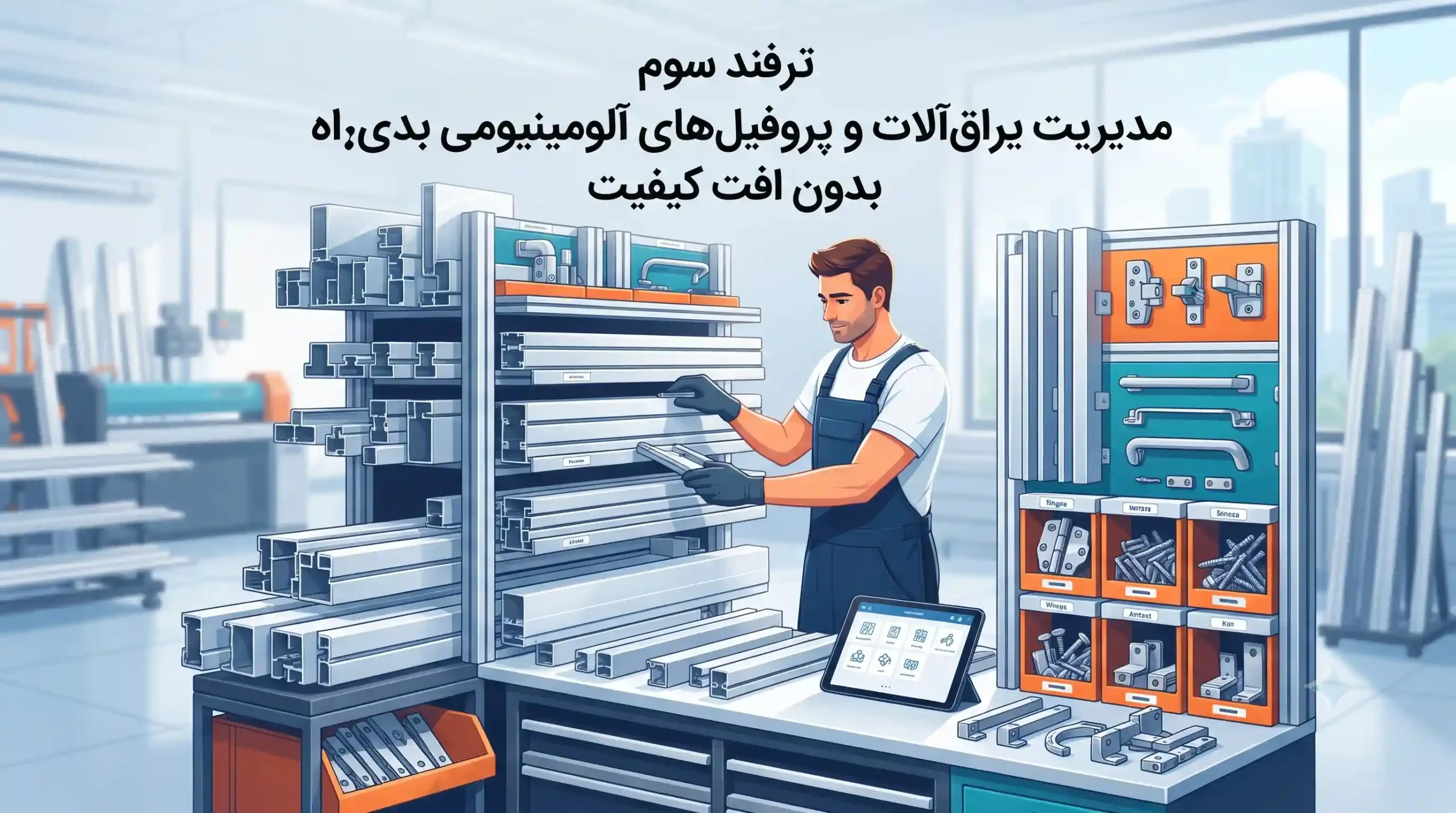 ⚙️ ترفند سوم مدیریت یراقآلات و پروفیلهای آلومینیومی بدون افت کیفیت