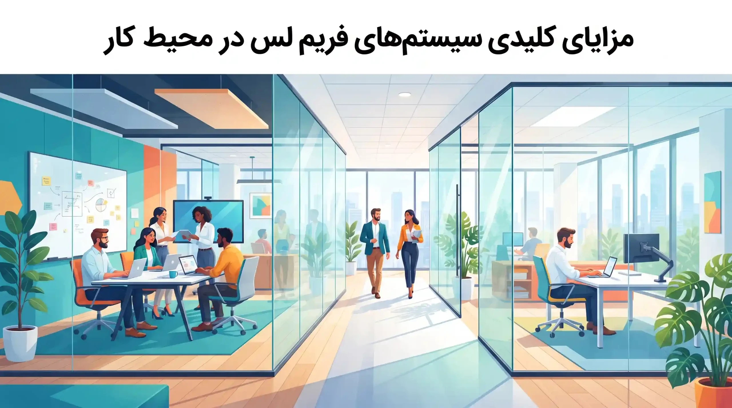✨ مزایای کلیدی سیستمهای فریم لس در محیط کار