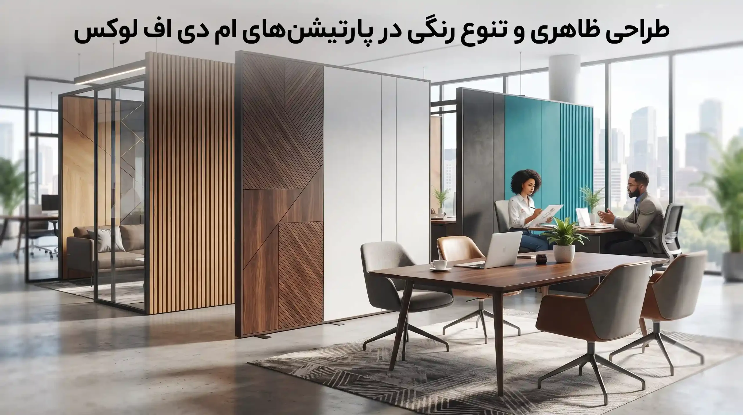 ✨ طراحی ظاهری و تنوع رنگی در پارتیشنهای ام دی اف لوکس