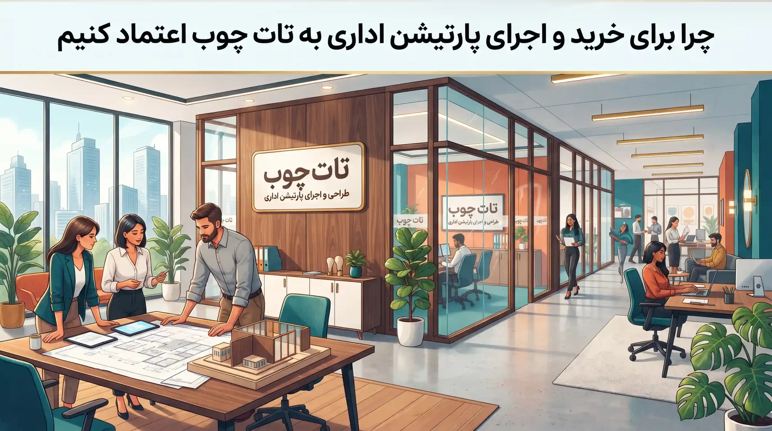 🤝 چرا برای خرید و اجرای پارتیشن اداری به تات چوب اعتماد کنیم