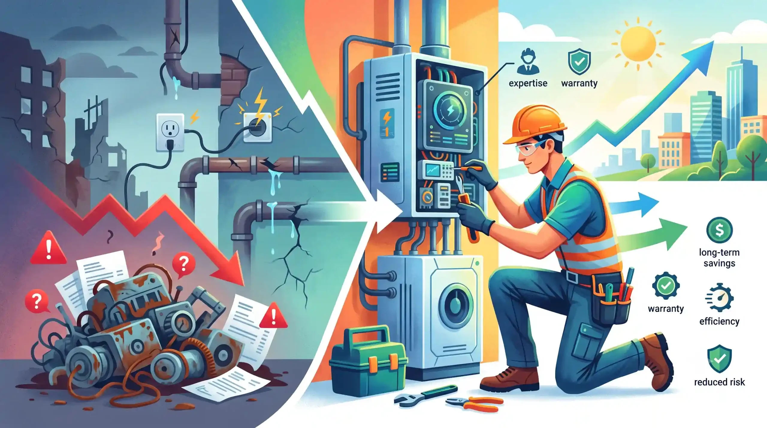 👷 چرا نصب تخصصی هزینههای پنهان آینده را از بین میبرد؟