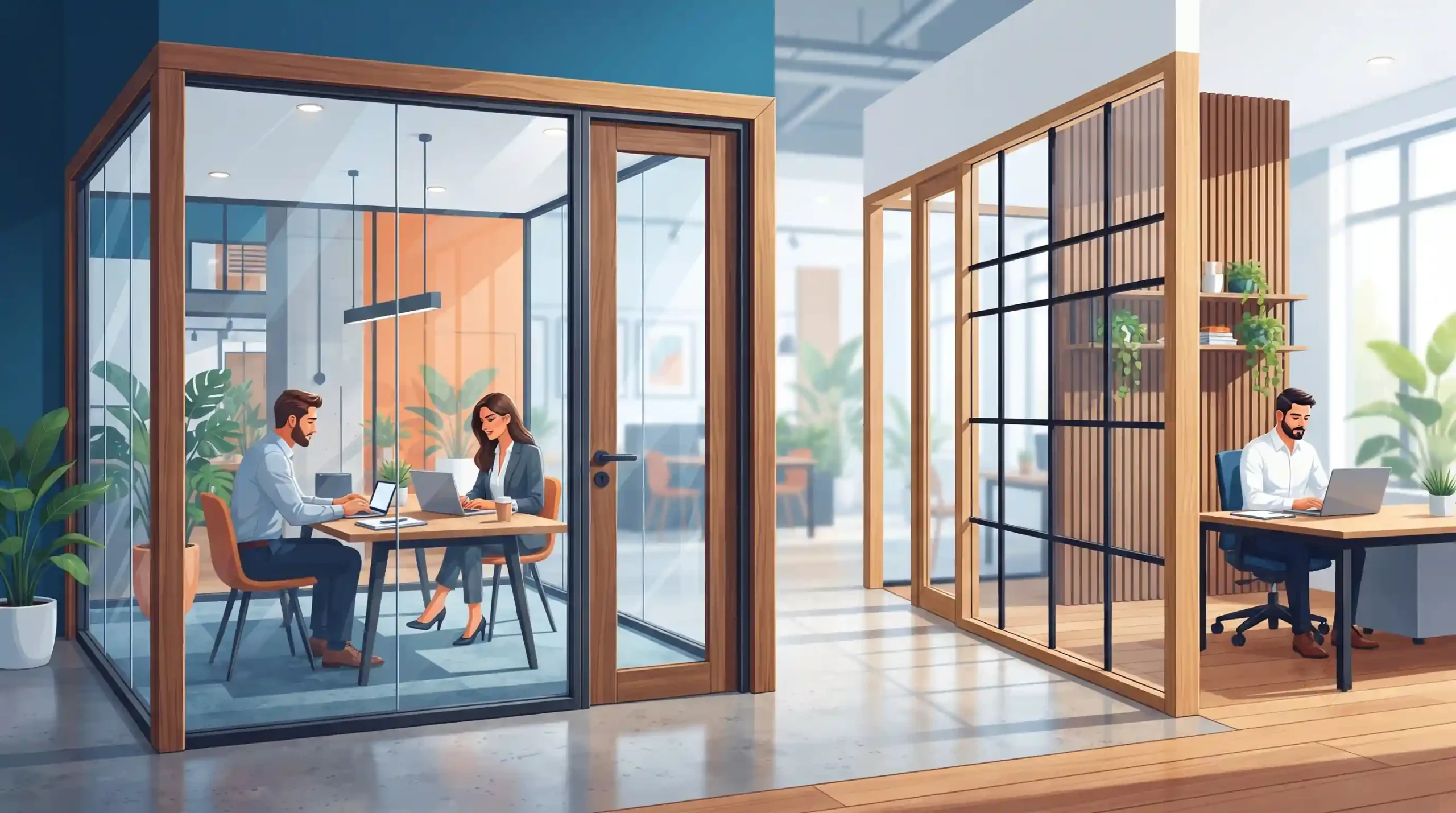 🚪 مزایای پارتیشن دوجداره و تک جداره تات چوب