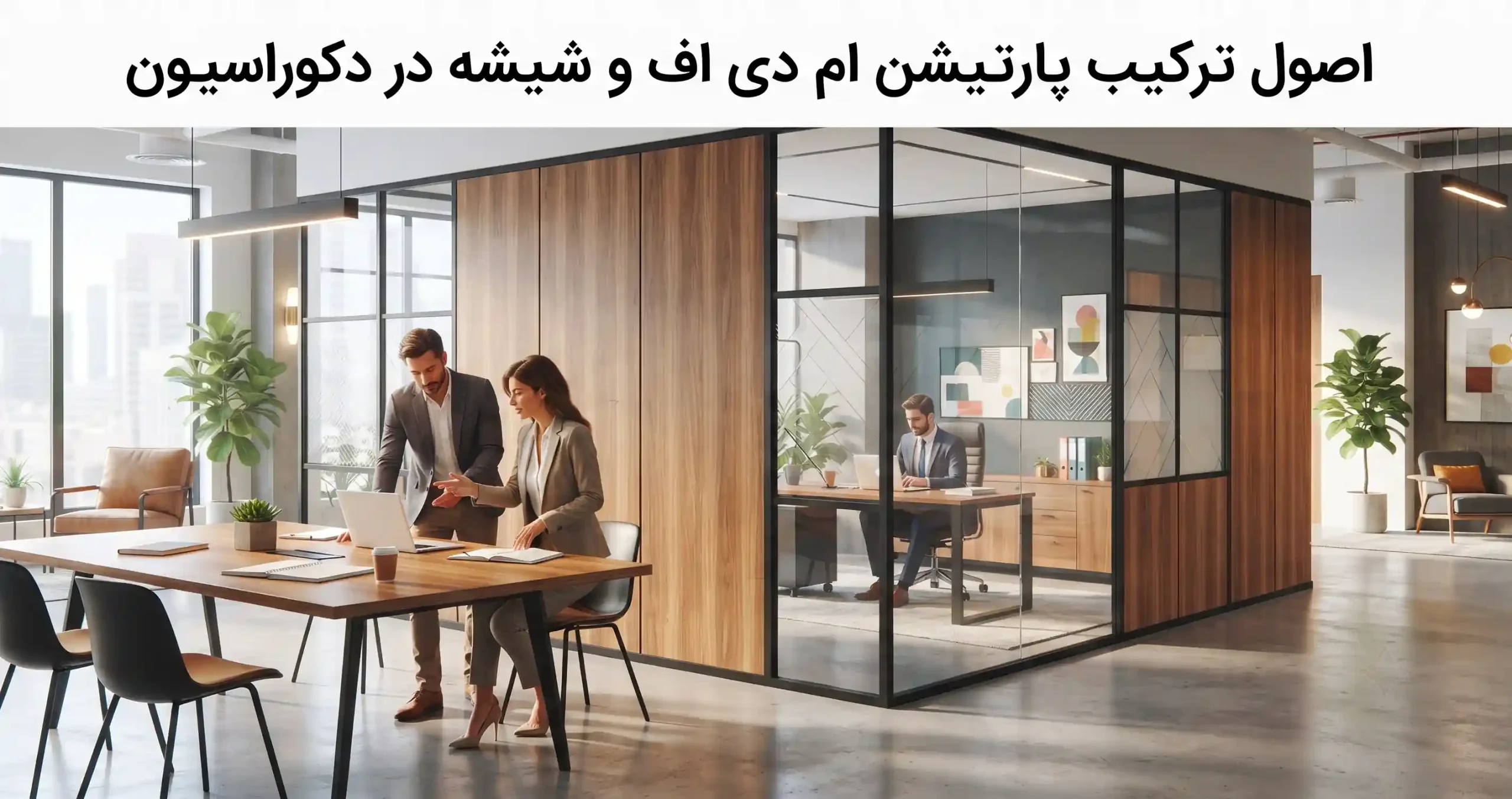 📐 اصول ترکیب پارتیشن ام دی اف و شیشه در دکوراسیون