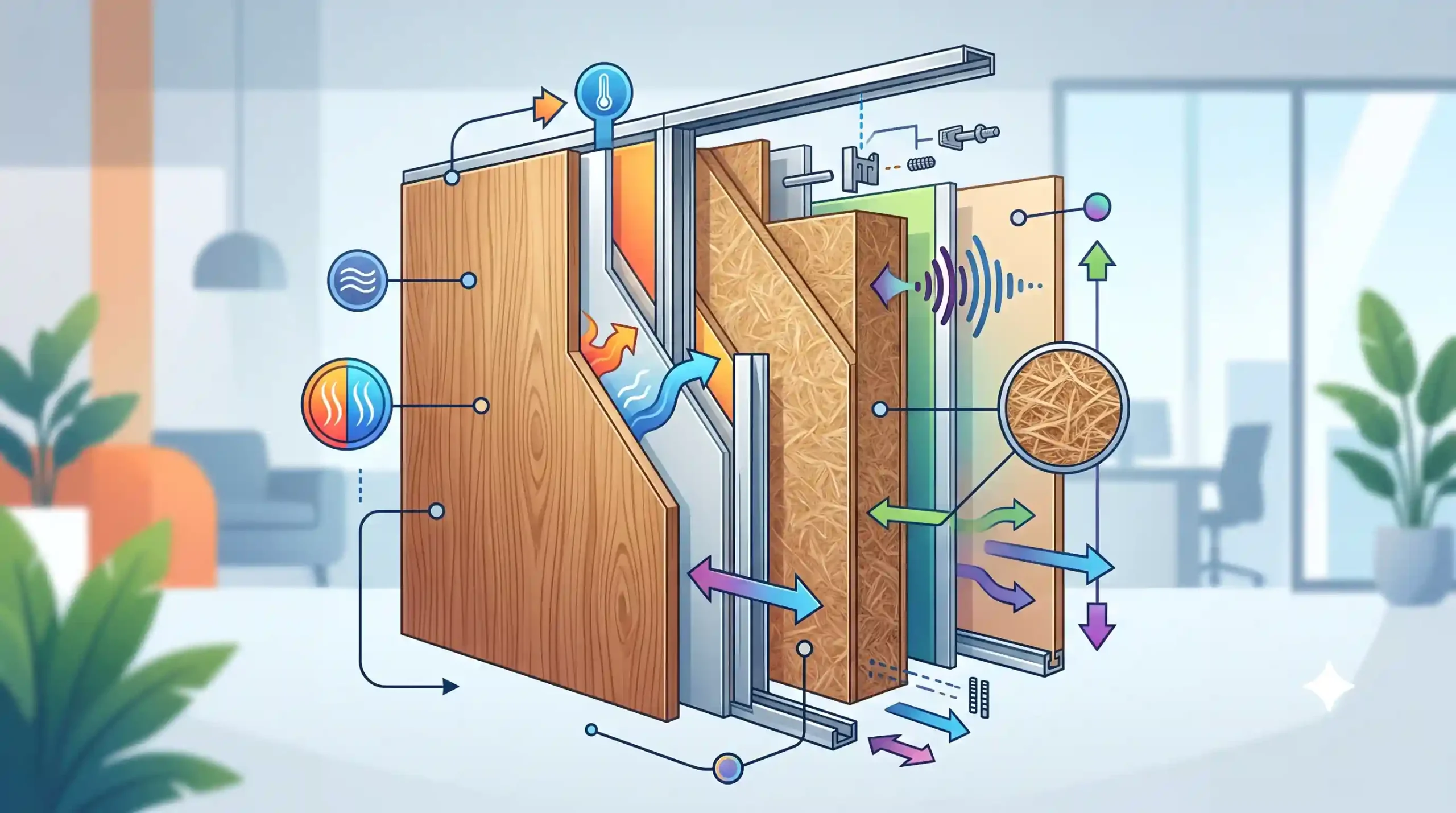 🛠 ساختار شناسی پارتیشن تک جداره ام دی اف و خصوصیات فیزیکی آن