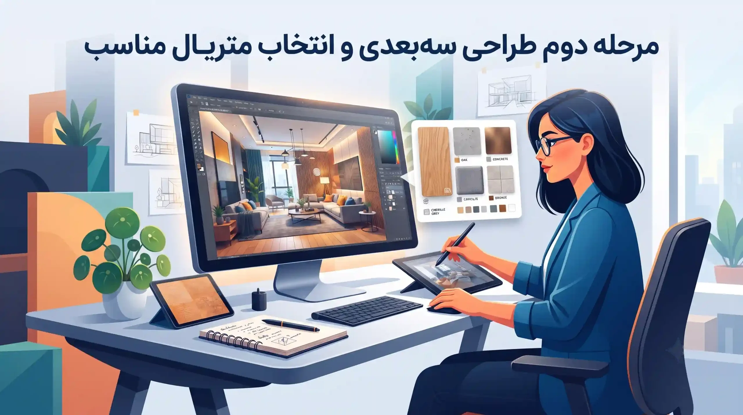 🎨 مرحله دوم طراحی سه بعدی و انتخاب متریال مناسب